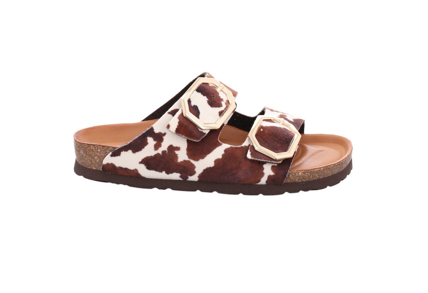 Rohde Alba Giraffe Pantolette Sommerschuh, Hausschuh mit angesagtem Kuhfell-Print – Bild 2 von 3