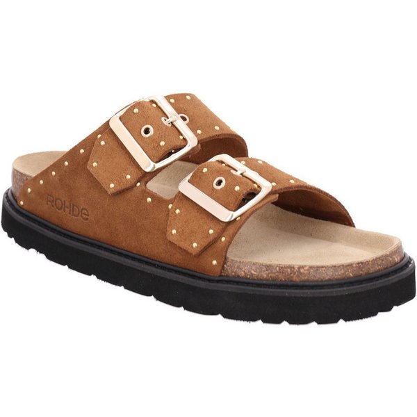 Rohde TROPEA Pantolette Sommerschuh, Strandschuh mit Plateau und Nieten