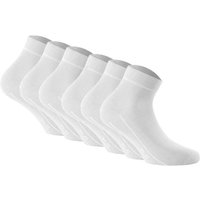 ROHNER Rohner Basic Unisex Quarter Socken, 6er Pack - Sneaker Plus, Baumwolle, Größe 35-38 in Weiß