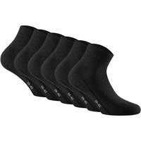 ROHNER Rohner Basic Unisex Quarter Socken, 6er Pack - Sneaker Plus, Baumwolle, Größe 35-38 in Schwarz