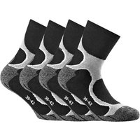 ROHNER Rohner Basic Unisex Running Quarter Socken, 4er Pack - Sportsocken, Outdoor, Walking, Größe 35-38 in Grau