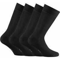 ROHNER Rohner Basic Unisex Socken, 4er Pack - Bambus, Kurzsocken, Größe 35-38 in Schwarz