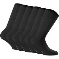ROHNER Rohner Basic Unisex Socken, 6er Pack - Cotton II, Kurzsocken, Basic, einfarbig, Größe 35-38 (2.5-5 UK) in Schwarz
