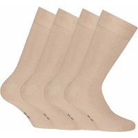 ROHNER Rohner Basic Unisex Socken, 4er Pack - Bambus, Kurzsocken, Größe 39-42 in Beige