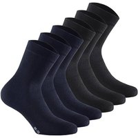 ROHNER Rohner Basic Unisex Socken, 6er Pack - Soft Touch, Kurzsocken, Viskose-Mix, Größe 39-42 in Schwarz