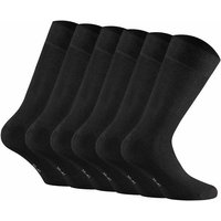ROHNER Rohner Basic Unisex Socken, 6er Pack - Cotton, Kurzsocken, einfarbig, Größe 43-46 in Schwarz