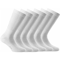 ROHNER Rohner Basic Unisex Sport Socken, 6er Pack - Basic Sport, einfarbig, Größe 43-46 in Weiß