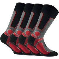 ROHNER Rohner Basic Unisex Trekking Socken, 4er Pack - Basic Outdoor Socks, Sportsocken, Größe 39-42 in Rot