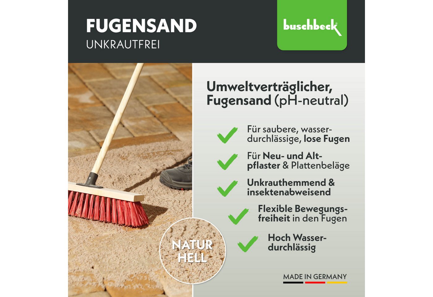 Rohrschneider Fugensand Fugensand, unkrauthemmender Sand, Pflasterfuge – Bild 4 von 5