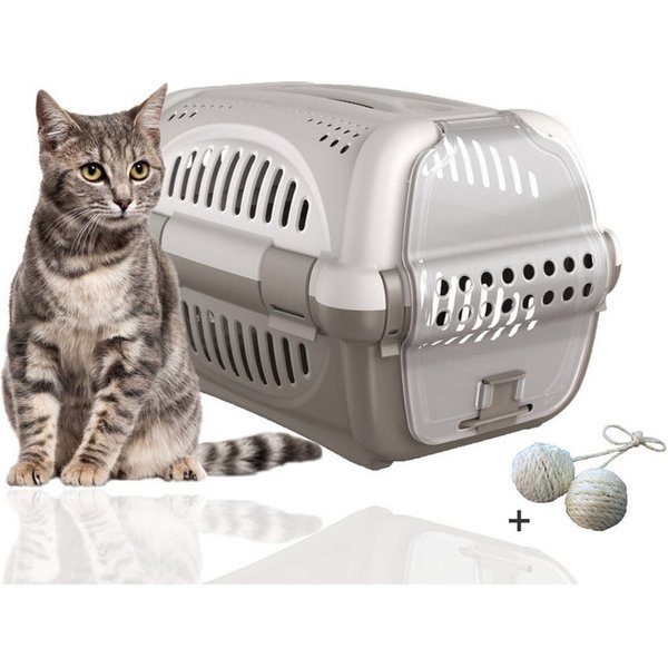 Rohrschneider Tiertransportbox Transportbox Katze, Katzenbox, Hundebox, Transportbox Hund - grau