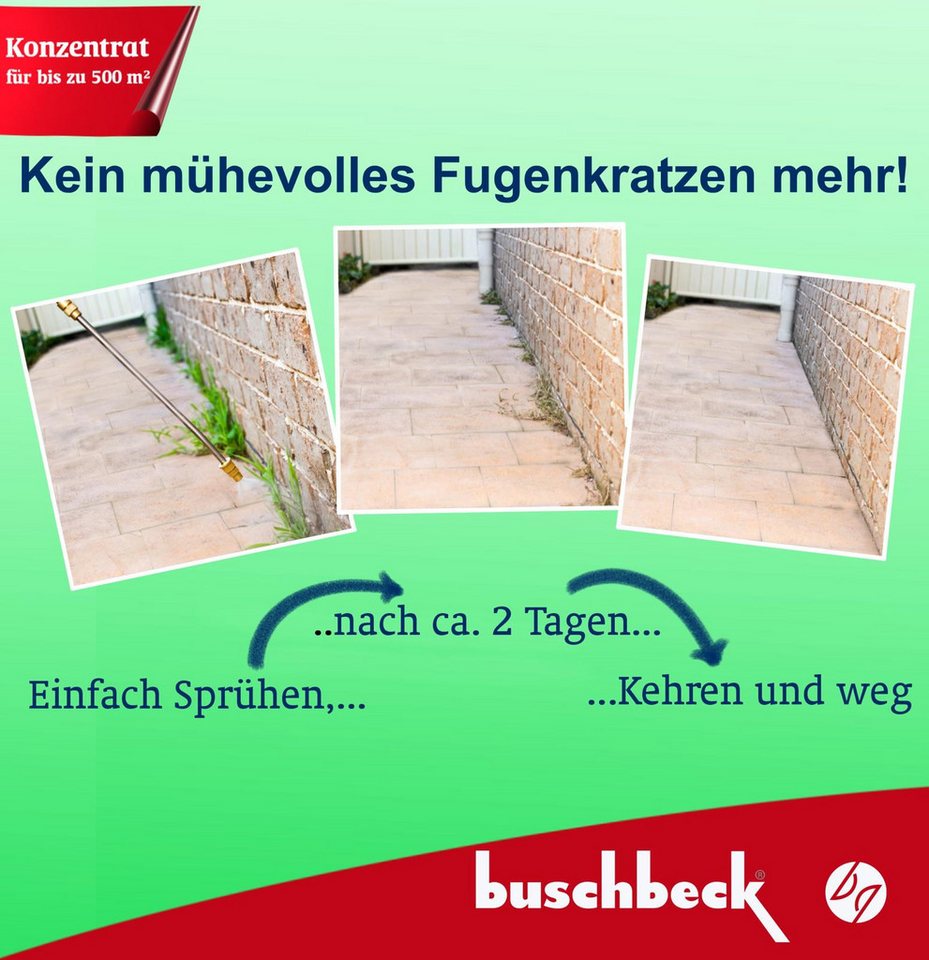 Rohrschneider Unkrautbekämpfungsmittel Buschbeck Unkraut-Stopp – natürlicher Unkrautvernichter bis 500 m² – Bild 3 von 5