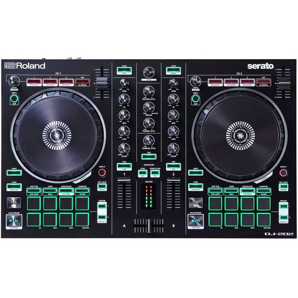 Roland Audio DJ Controller Roland DJ-202 2-Kanal 4-Deck USB-DJ-Controller, enthält Serato DJ Intro