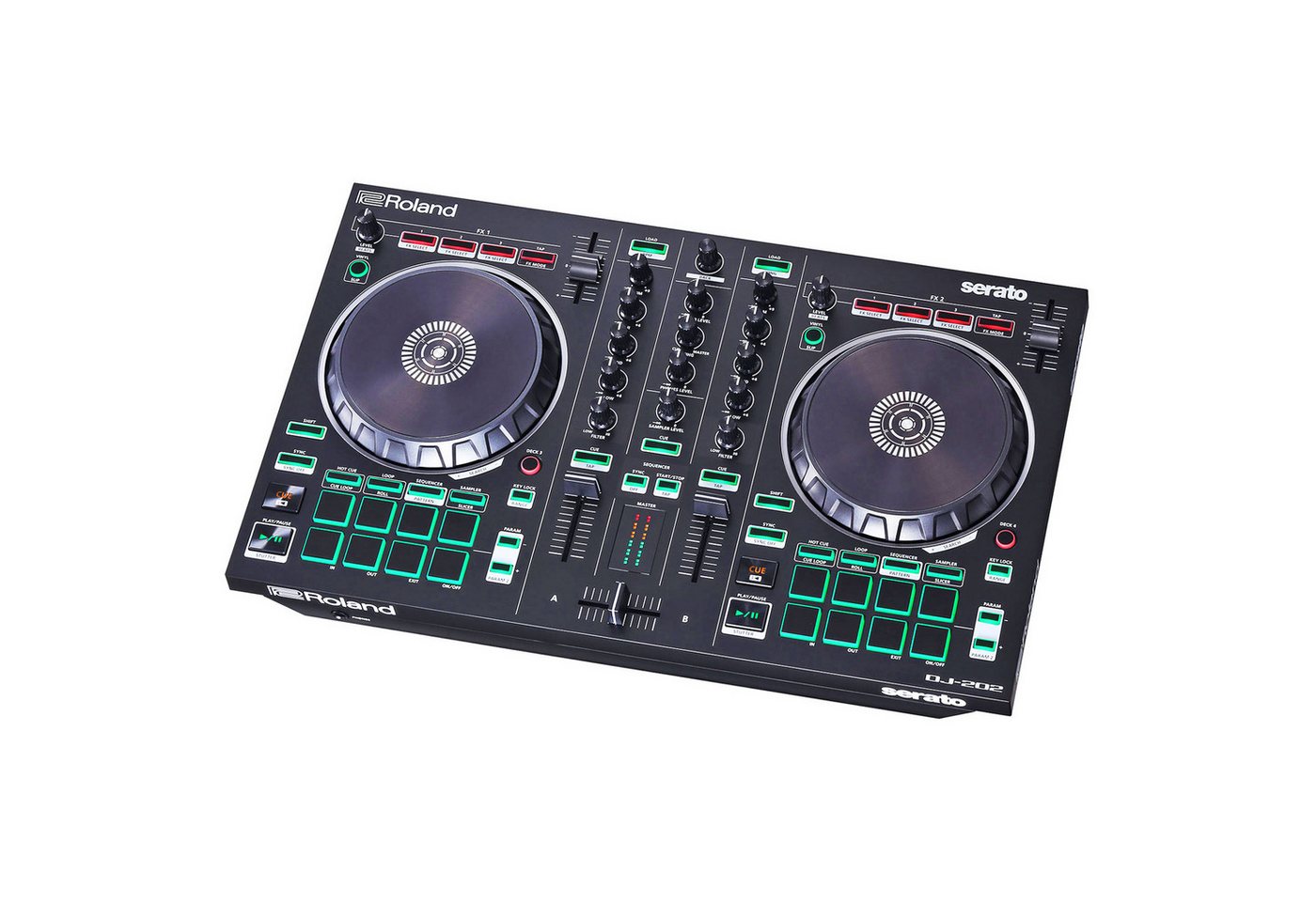 Roland Audio DJ Controller Roland DJ-202 2-Kanal 4-Deck USB-DJ-Controller, enthält Serato DJ Intro – Bild 3 von 5