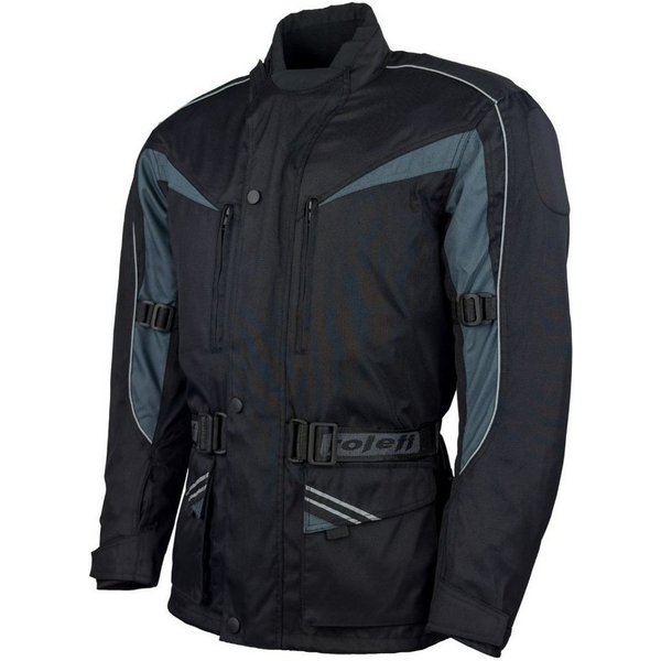 roleff Motorradjacke RO10003 - Schwarz/Grau, wasserdicht, atmungsaktiv & mit Protektoren auch in großen Größen, in verschiedenen Farben erhältlich