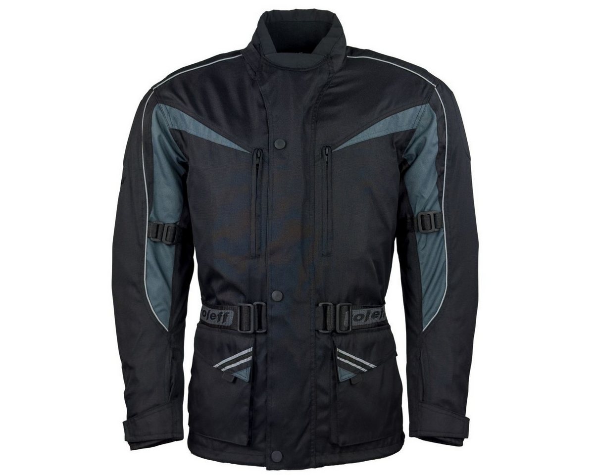 roleff Motorradjacke RO10003 - Schwarz/Grau, wasserdicht, atmungsaktiv & mit Protektoren auch in großen Größen, in verschiedenen Farben erhältlich – Bild 2 von 5