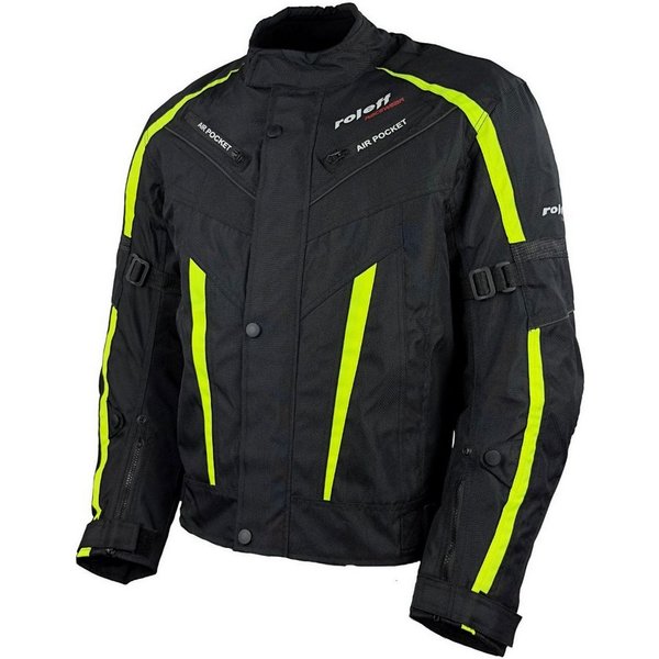 roleff Motorradjacke RO548 - Neongelb, wasserdicht, atmungsaktiv & mit Protektoren auch in großen Größen, in verschiedenen Farben erhältlich