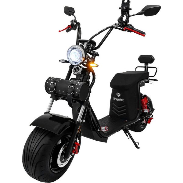 Rolektro E-Motorroller E-Chopper 45, 2 x 60V-25,6Ah Lithium-Akku, 3000 Watt, 3500 W, 45 km/h, bis zu 108 km Reichweite, mit USB-Anschluss und integr. Alarmanlag