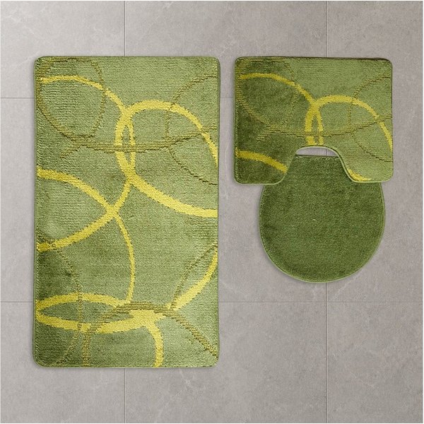ROLFNERS Badematte Badezimmerteppich Badteppich Set 3 tlg, Weicher Flor, Rutschfest, schnell trocknend, fußbodenheizungsgeeignet, Polypropylen, Florhöhe ca. 15 