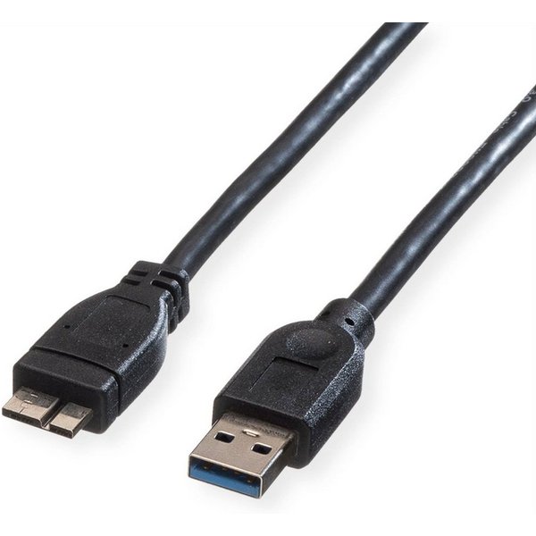 ROLINE USB 3.2 Gen 1 Kabel, A ST - Micro B ST USB-Kabel, USB 3 Typ A Männlich (Stecker), USB 3 Typ Micro B Männlich (Stecker) (15.0 cm)