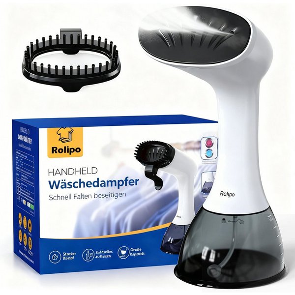 Rolipo Dampfglätter 1640W, 400ML Steamer - Dampfbürste, Faltenentferner, 1640 W, ampfbürste Faltenentferner, für Zuhause, Büro, Reisen, Weiß