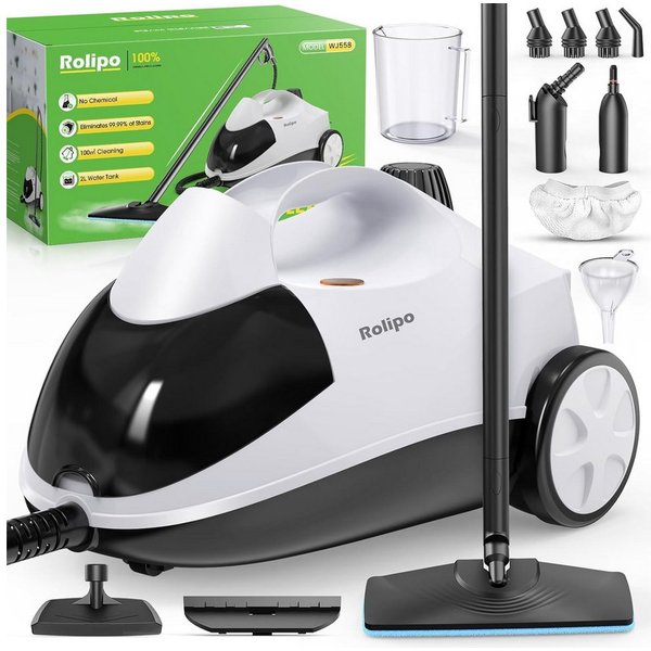 Rolipo Dampfreiniger Dampfdruck:4 Bar,Leistung:2000 W,Tank:Max 2 L,Nutzungsdauer:40 Minuten, 2000 W, Dampfdruck:4 Bar,Leistung:2000W,Tank:Max 2L,Nutzungsdauer:4