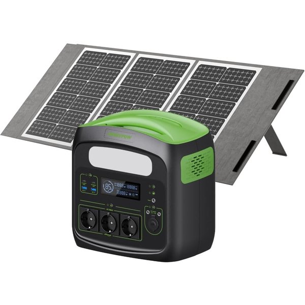 Rolipo Stromerzeuger Tragbare Powerstation, 483Wh Solargenerator 700W(1400W Spitze), 0,7 in kW, USV-Funktion Mobiler Stromspeicher für Camping, Wohnmobil & Reis