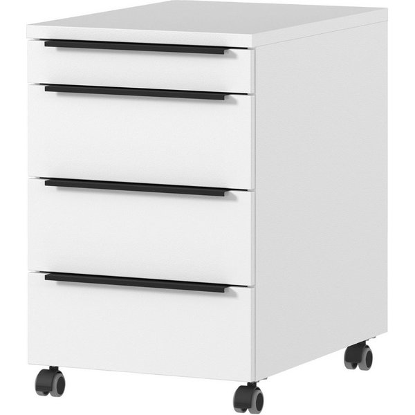 bümö Rollcontainer bümö Space, Container ohne Schloss, 3 Schübe, Dekor: Weiß