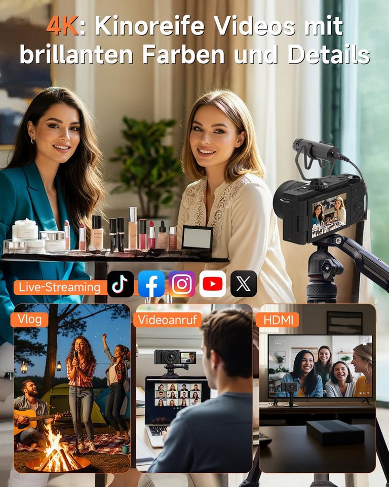 Rollei Compactline 10x Flip Kompaktkamera (Kompaktes Design, einfach zu bedienen, ideal für unterwegs) – Bild 4 von 5