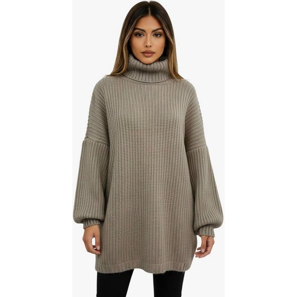 Worldclassca Rollkragenpullover WORLDCLASSCA Rollkragen Strick Oversize Pullover Uni Lang Neue Kollektion - Stilvolle und gemütliche Strickmode für Damen