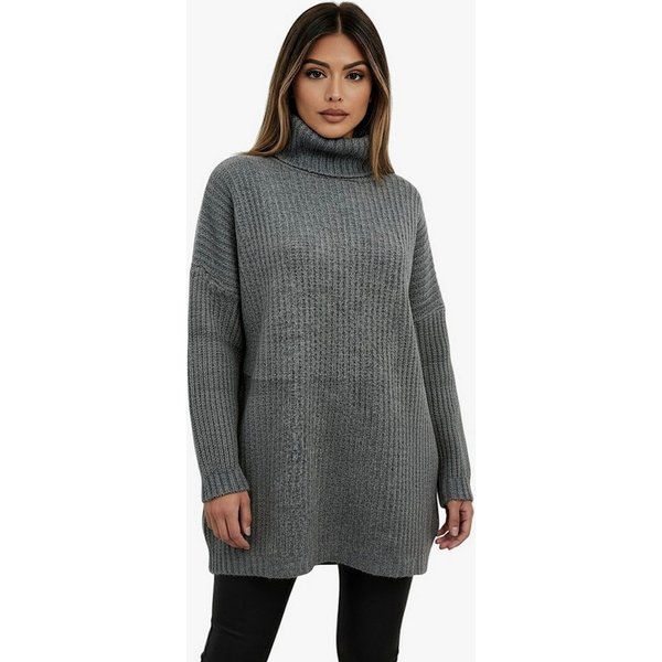 Worldclassca Rollkragenpullover WORLDCLASSCA Rollkragen Strick Oversize Pullover Uni Lang Neue Kollektion - Stilvolle und gemütliche Strickmode für Damen