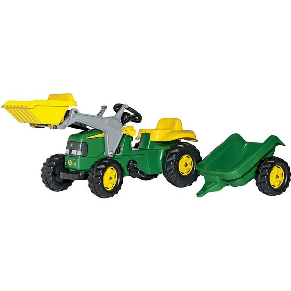 rolly toys® Trettraktor rollyKid, John Deere, mit Trailer und Lader