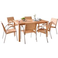 Gartenmöbel-Set 'Solano' 7-teilig, 6 Stühle, 1 Tisch 150 x 90 cm