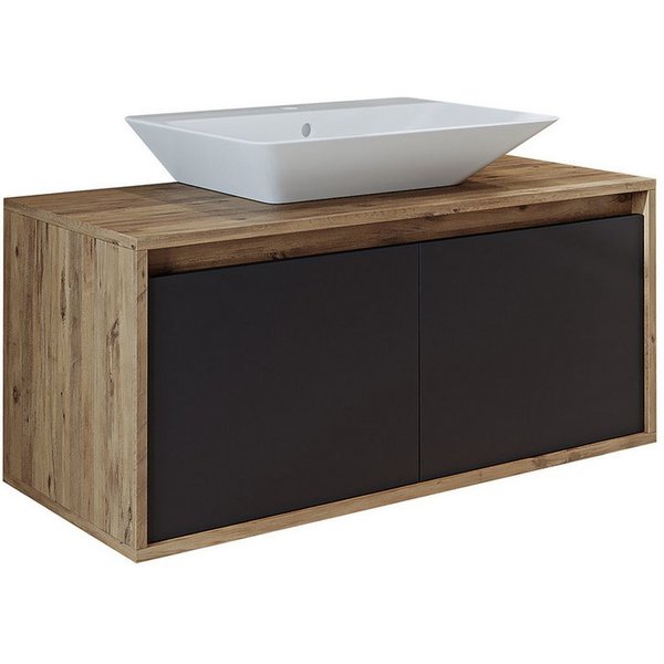 Roomart Badmöbel-Set ATLANTIC 100 cm, 5 Farben, opt. Keramik-Aufsatzbecken, Soft-Close, (Badezimmermöbel ATLANTIC 100cm in 5 Farben Waschtisch Unterschrank)