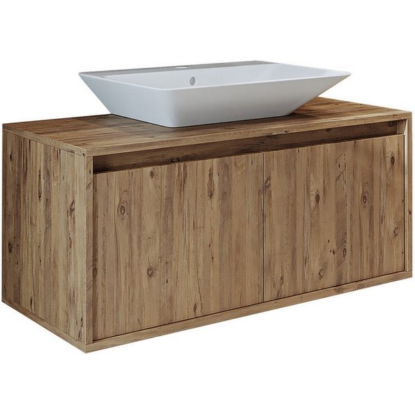 Roomart Badmöbel-Set ATLANTIC 100 cm, 5 Farben, opt. Keramik-Aufsatzbecken, Soft-Close, (Badezimmermöbel ATLANTIC 100cm in 5 Farben Waschbecken Unterschrank)