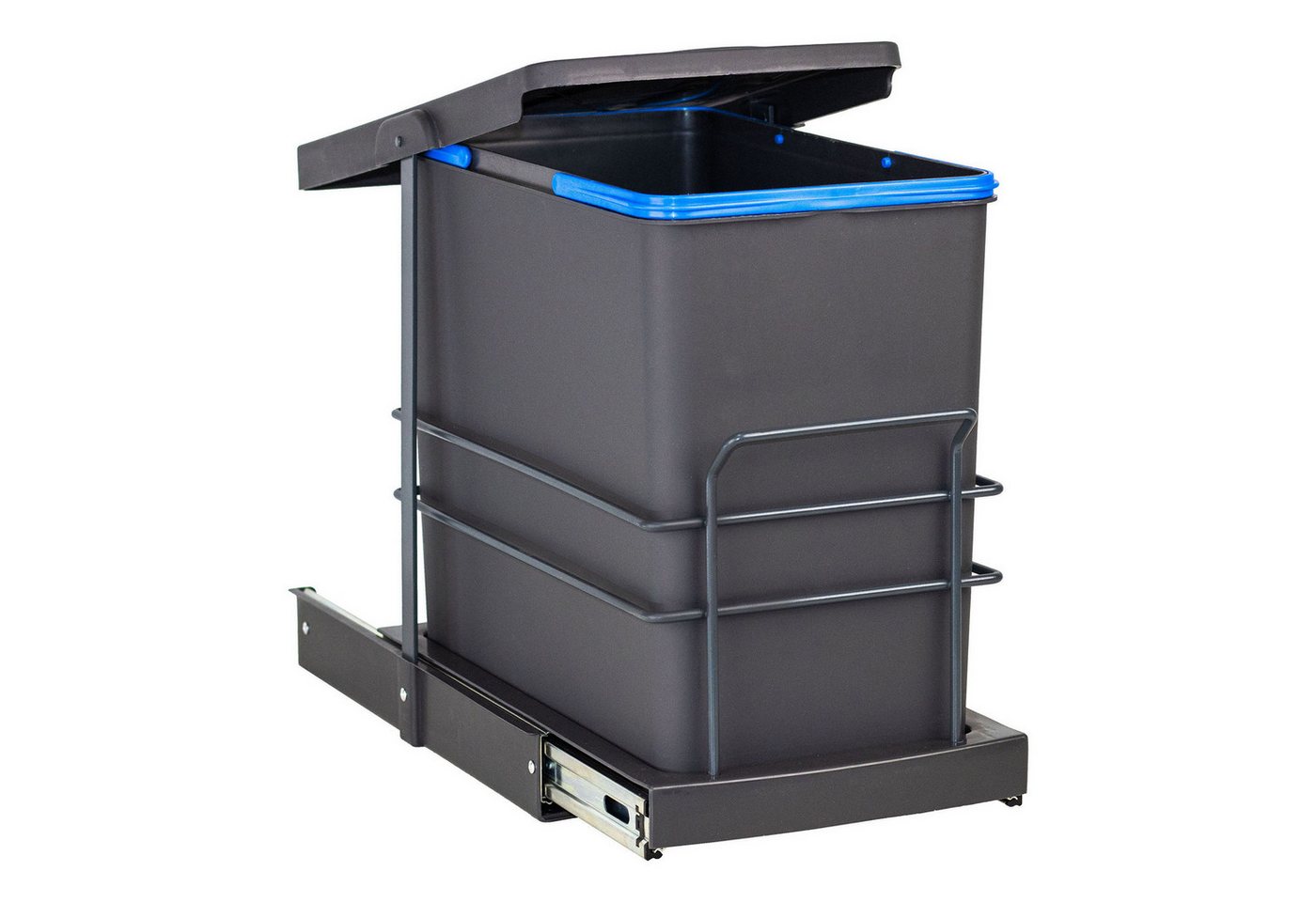 Roomart Einbaumülleimer Einbau-Mülleimer Küche ausziehbar 24L Mülleimersystem Unterschrank, 24L Einbau-Mülleimer, Unterschrank, manuell ausziehbar, in 2 Farben – Bild 3 von 5