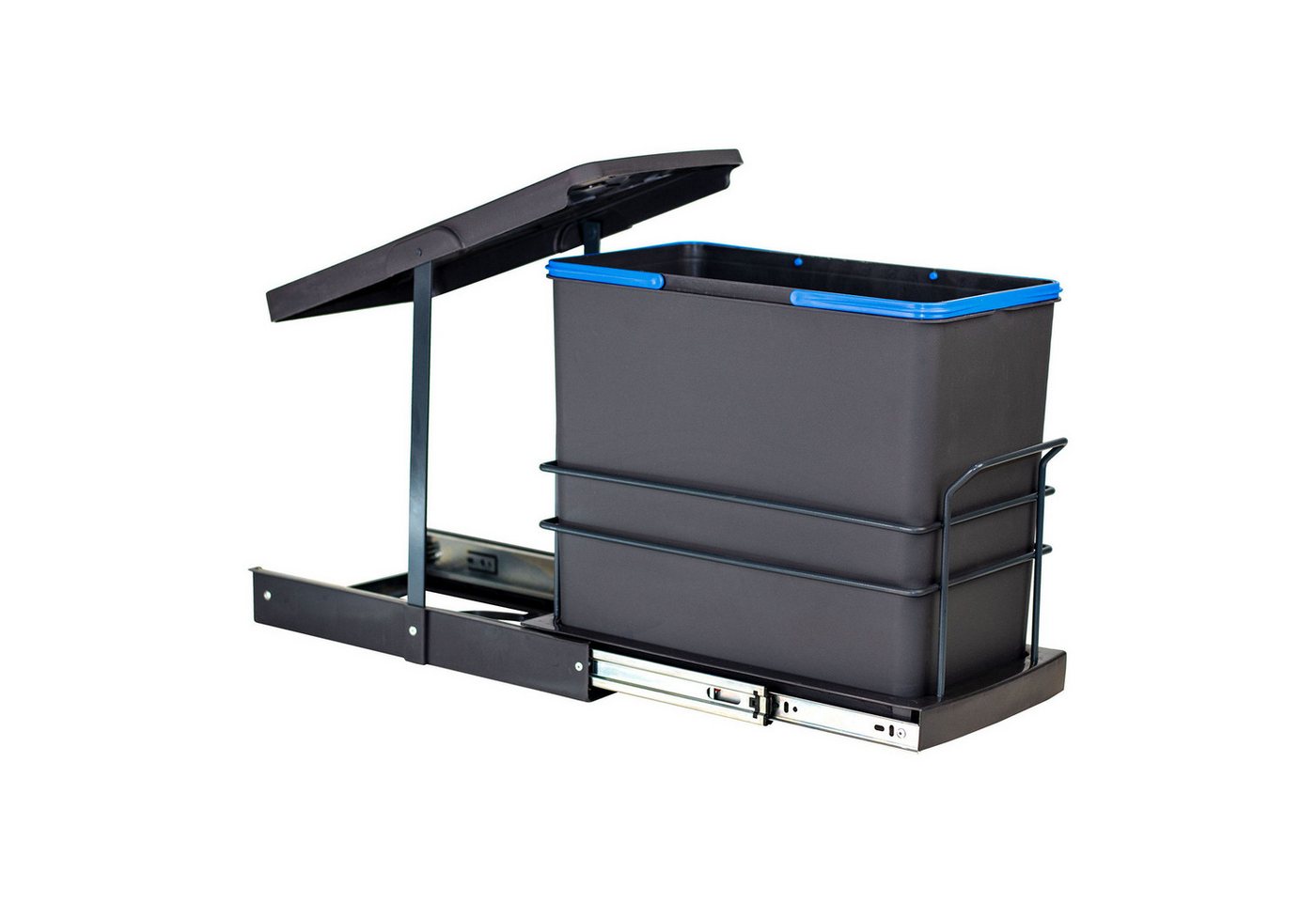 Roomart Einbaumülleimer Einbau-Mülleimer Küche ausziehbar 24L Mülleimersystem Unterschrank, 24L Einbau-Mülleimer, Unterschrank, manuell ausziehbar, in 2 Farben – Bild 4 von 5