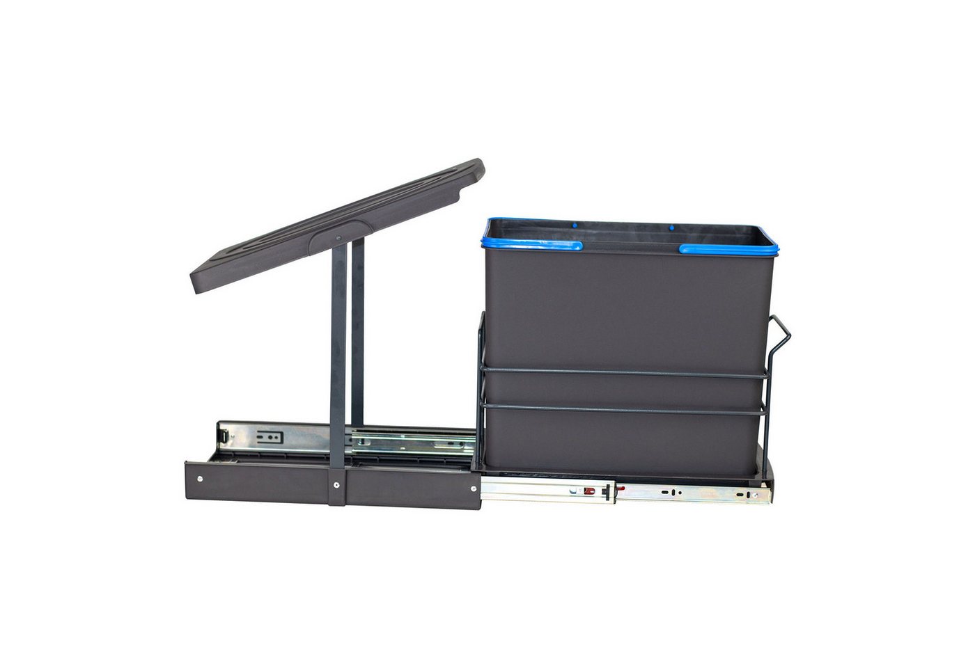 Roomart Einbaumülleimer Einbau-Mülleimer Küche ausziehbar 24L Mülleimersystem Unterschrank, 24L Einbau-Mülleimer, Unterschrank, manuell ausziehbar, in 2 Farben – Bild 5 von 5