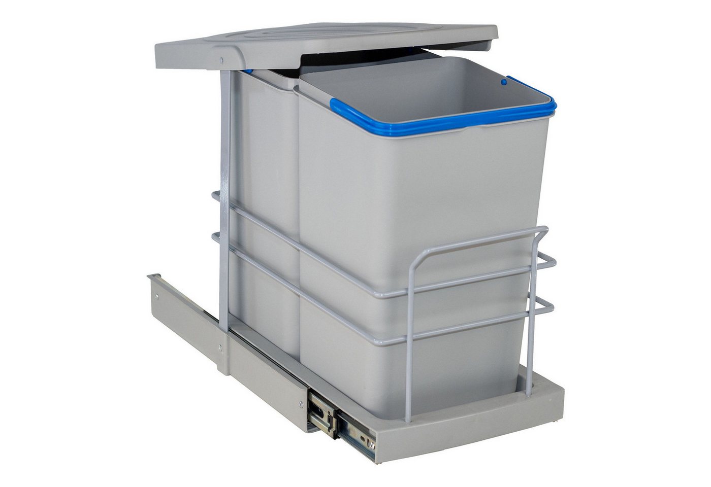 Roomart Einbaumülleimer Einbau-Mülleimer Küche ausziehbar 2×12L Mülltrennsystem Unterschrank, 2×12L Mülltrennung, Einbau Unterschrank, ausziehbar, in 2 Farben – Bild 3 von 5