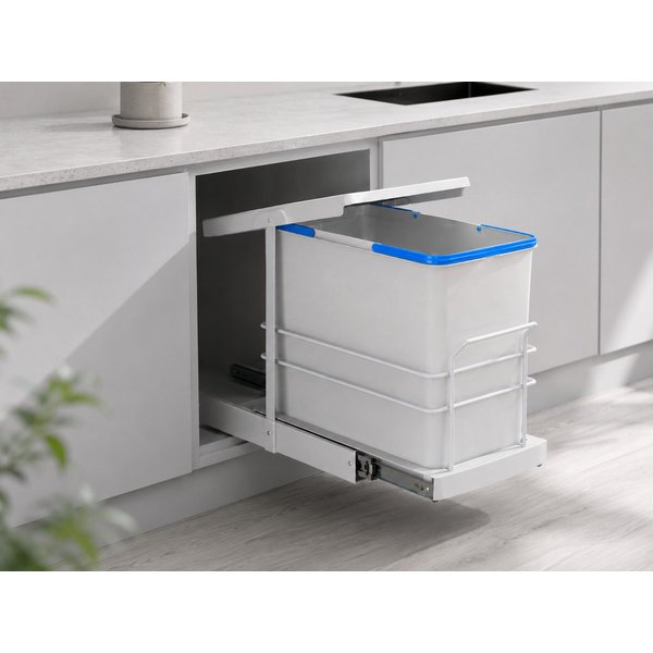 Roomart Einbaumülleimer Einbau-Mülleimer Küche ausziehbar 24L Mülleimersystem Unterschrank, 24L Einbau-Mülleimer, Unterschrank, manuell ausziehbar, in 2 Farben