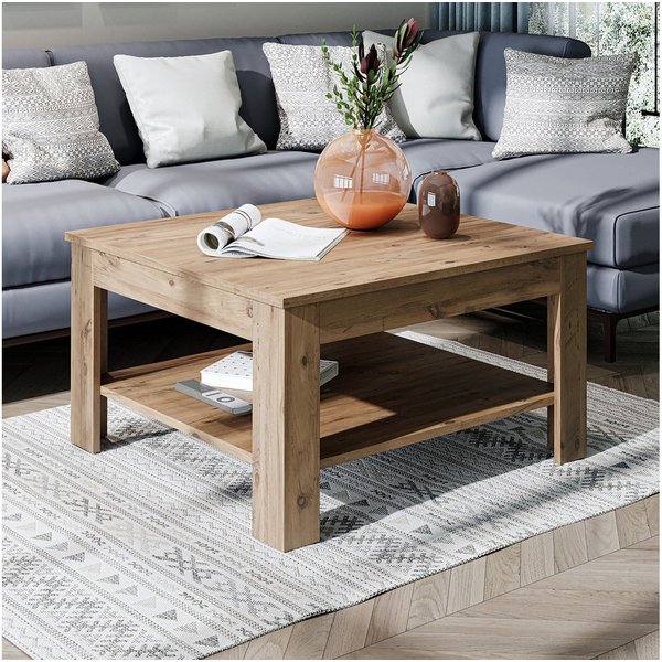 Roomart Wohnzimmertisch Couchtisch HELSINKI mit Ablageboden Wohnzimmertisch Sofatisch modern, Mit unterer Ablage, in zwei Formaten