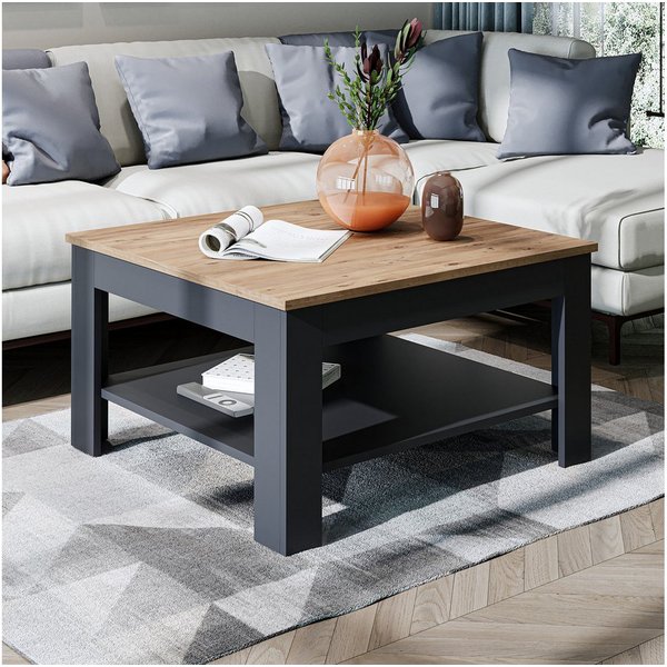 Roomart Wohnzimmertisch Couchtisch HELSINKI mit Ablageboden Wohnzimmertisch Sofatisch modern, Mit unterer Ablage, in zwei Formaten