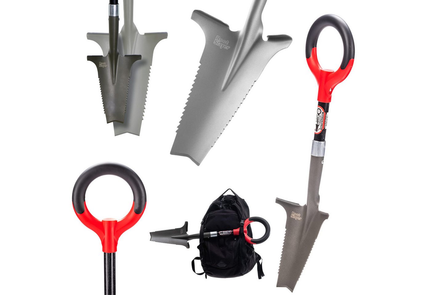 Root Slayer® Spaten Radius Wurzelspaten Mini, (Spar Set, 1-St., 1er oder 2er Pack), Minispaten, Klinge mit Zähnen zum Schneiden der Wurzeln – Bild 2 von 5