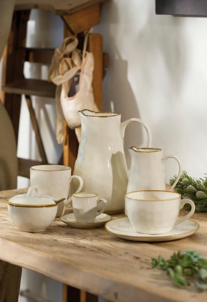 Rose & Tulpani Tasse Große Tasse Becher Kaffeetasse mit Henkel 430ml Ivory, 1-tlg., Steingut, Handgefertigt, Backofengeeignet – Bild 5 von 5