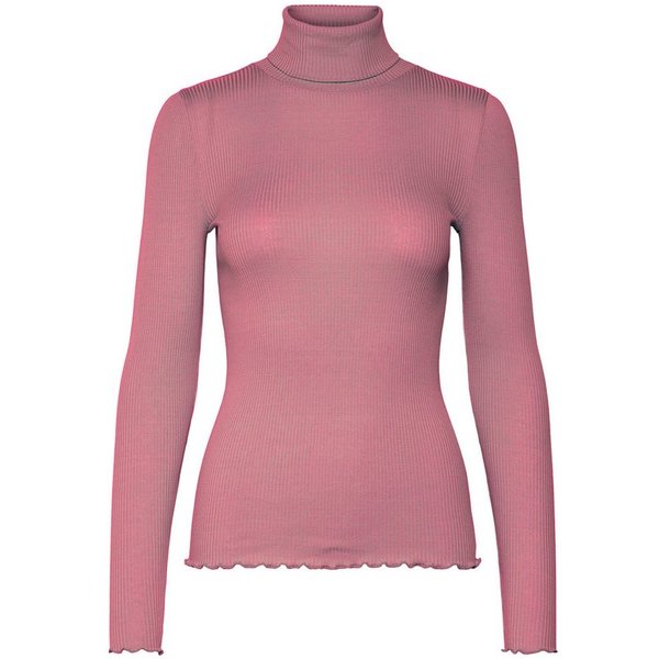 rosemunde Rollkragenshirt Beatha silk shirt mit Seide mit langen Ärmeln, gewellter Saum, Seidenmischung