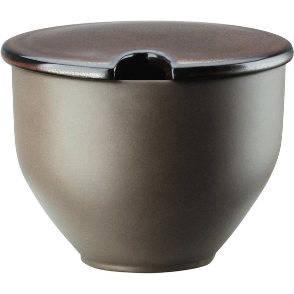 Rosenthal Zuckerdose Junto Bronze Zuckerdose mit Einschnitt 0,28 l, Keramik