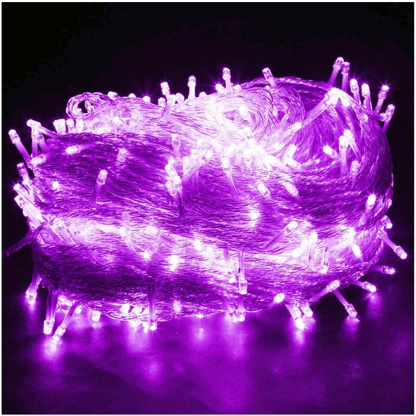 Rosnek LED-Lichterkette 10-100M, 8 Modi, für Weihnachten Party Urlaub, Hochzeit Deko, Blau Rot Grün Rosa Lila