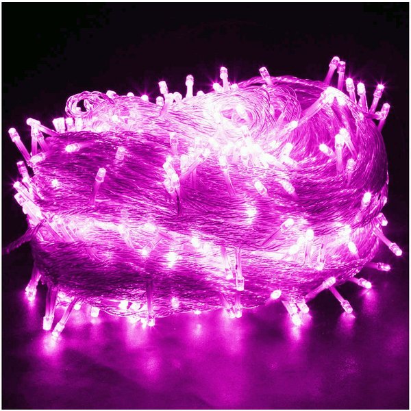 Rosnek LED-Lichterkette 10-100M, 8 Modi, für Weihnachten Party Urlaub, Hochzeit Deko, Blau Rot Grün Rosa Lila