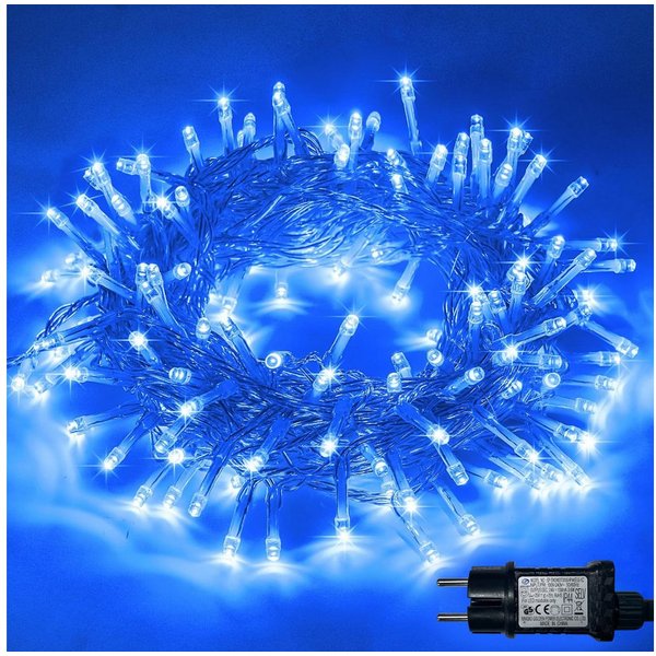 Rosnek LED-Lichterkette Niedervolt mit Timer, 8 Modi, Memory, 20-100 m, 6 W, 4 Lichtfarben, Memory, für Innen, Garten & Party