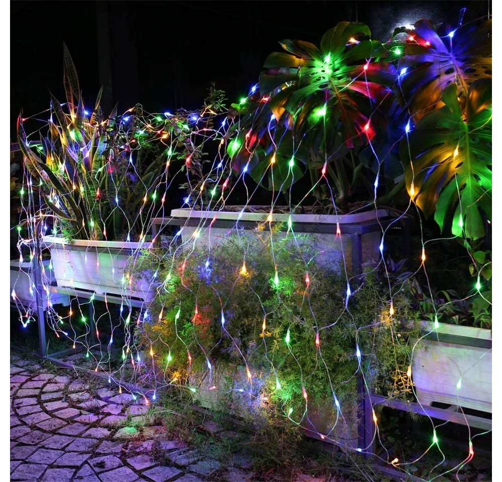Rosnek Lichternetz Lichtervorhang mit Stecker, 8 Modi, Speicherfunktion, 31V DC, für Büsche Garten Weihnachtsbaum Zimmer Balkon – Bild 3 von 5
