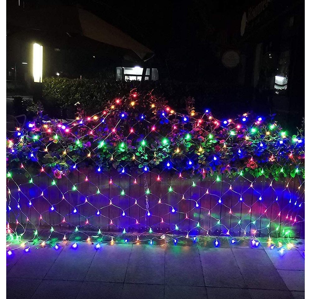 Rosnek Lichternetz Lichtervorhang mit Stecker, 8 Modi, Speicherfunktion, 31V DC, für Büsche Garten Weihnachtsbaum Zimmer Balkon – Bild 5 von 5